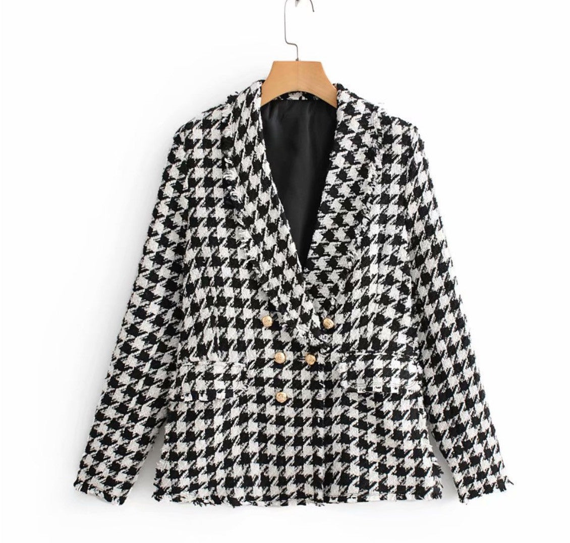 Blazer Pied De Poule