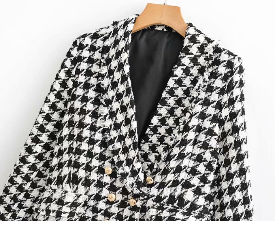 Blazer Pied De Poule