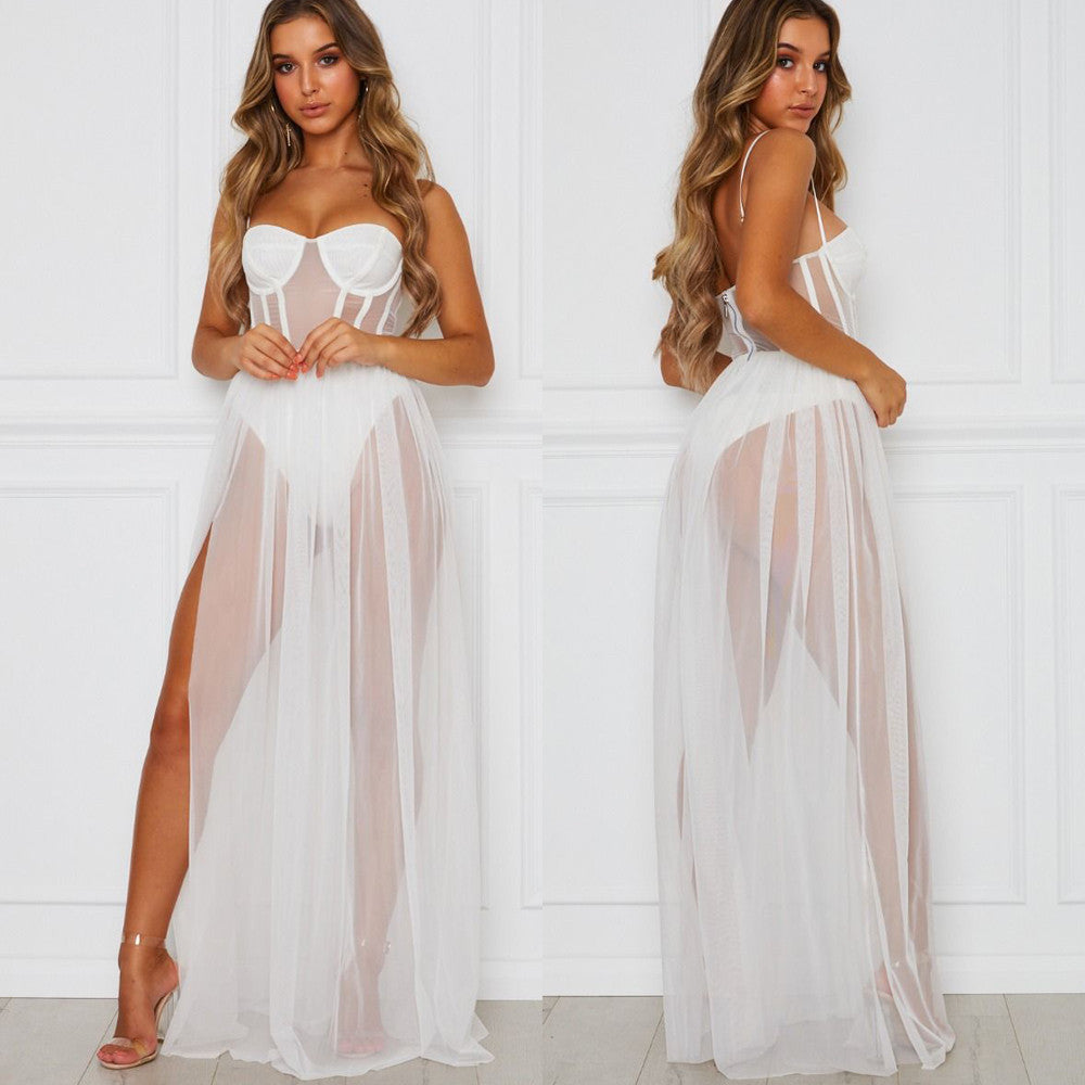 Maxiabito lungo tulle corsets