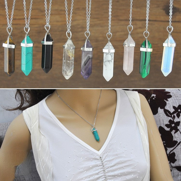Collana pendente cristallo - versione azzurro | Dream Shop