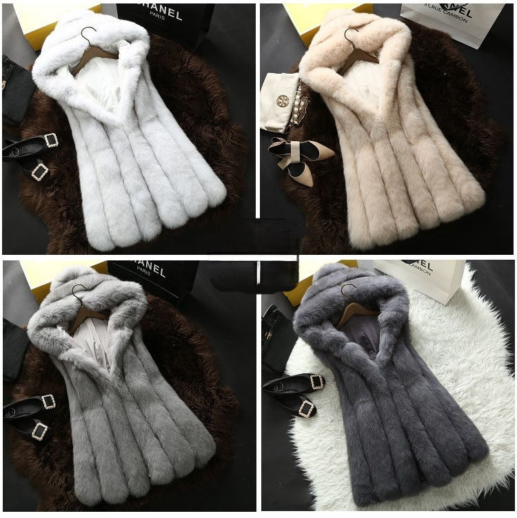 Smanicato ecopelliccia Foxys grigio sale e pepe — Dream Shop
