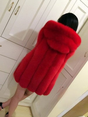 Smanicato ecopelliccia Foxys colore rosso — Dream Shop
