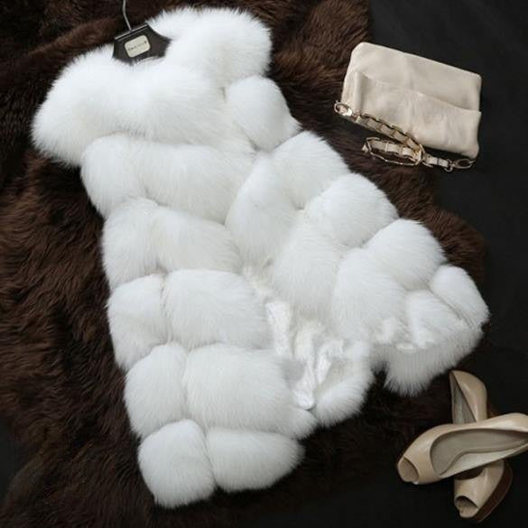 Pellicciotto smanicato snow colore bianco — Dream Shop