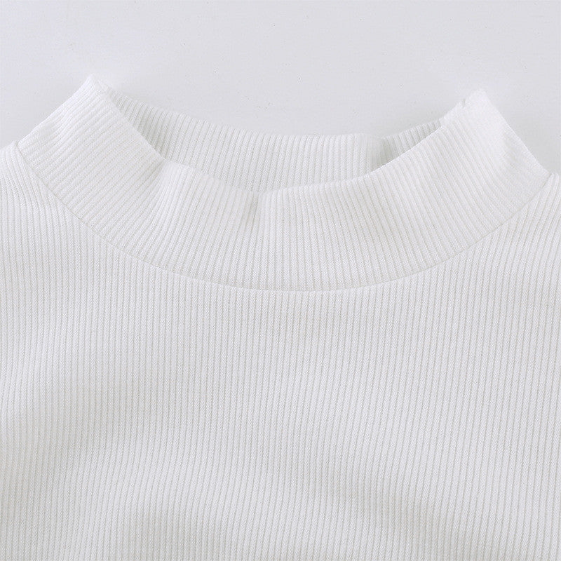 Maglia maniche a sbuffo pizzo rose