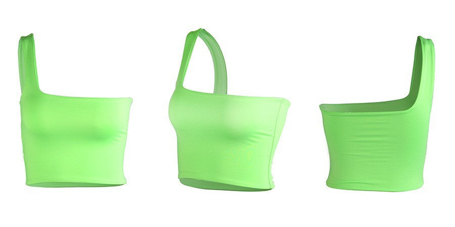 Top corto monospalla