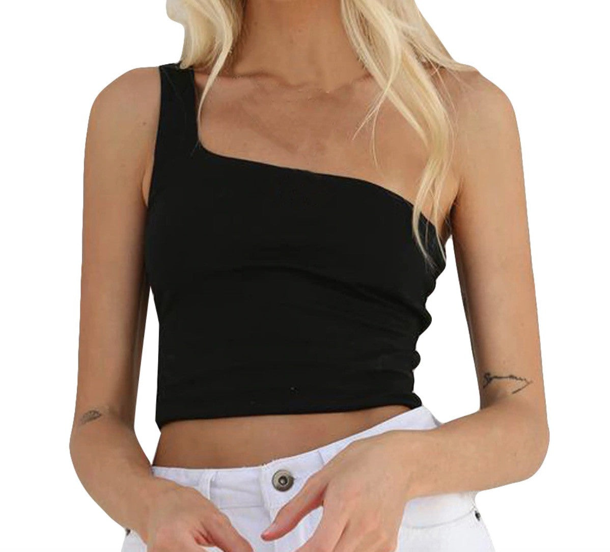 Top corto monospalla