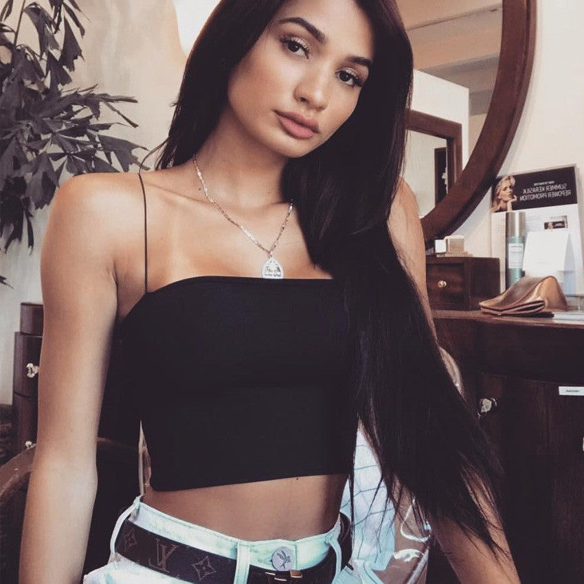 Top corto spalline sottili