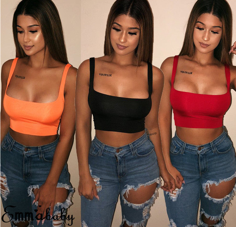 Top corto spalline sottili