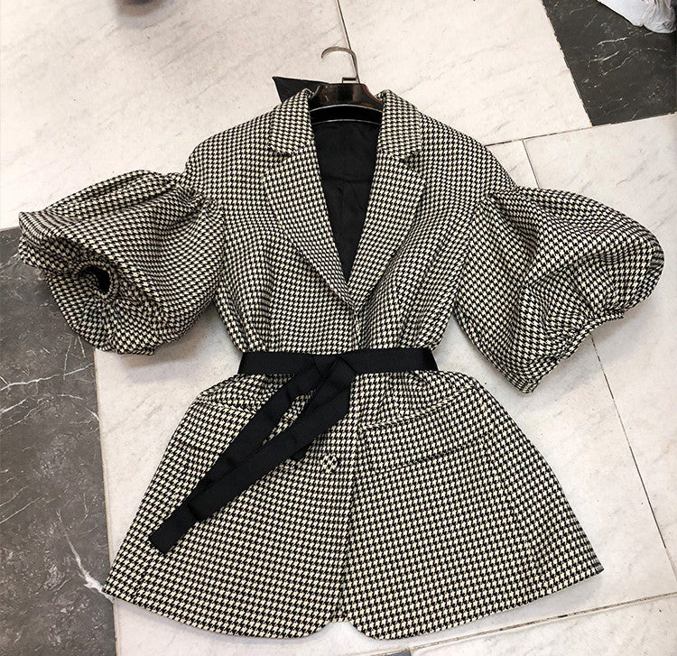 Blazer pied de poule baloon