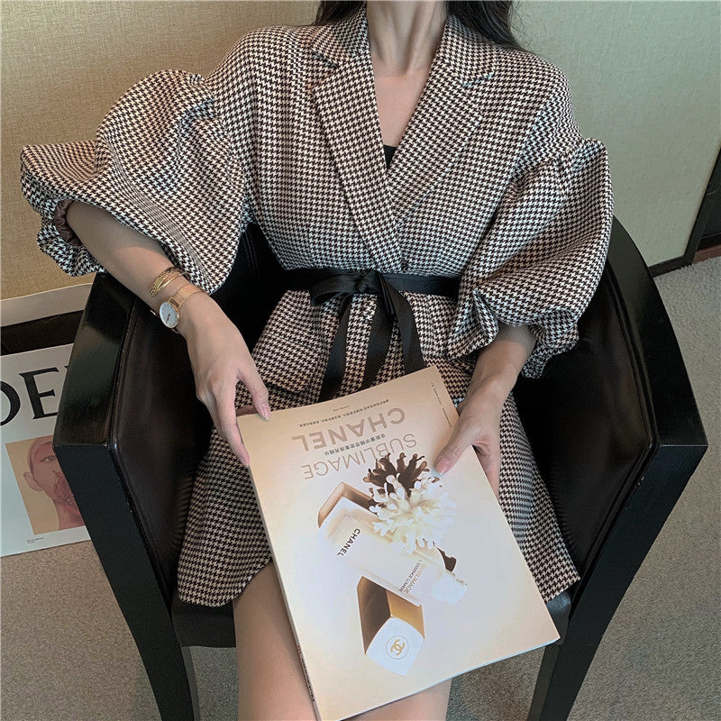 Blazer pied de poule baloon