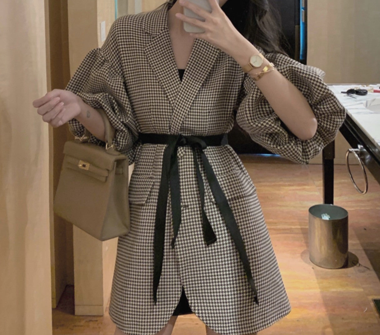 Blazer pied de poule baloon