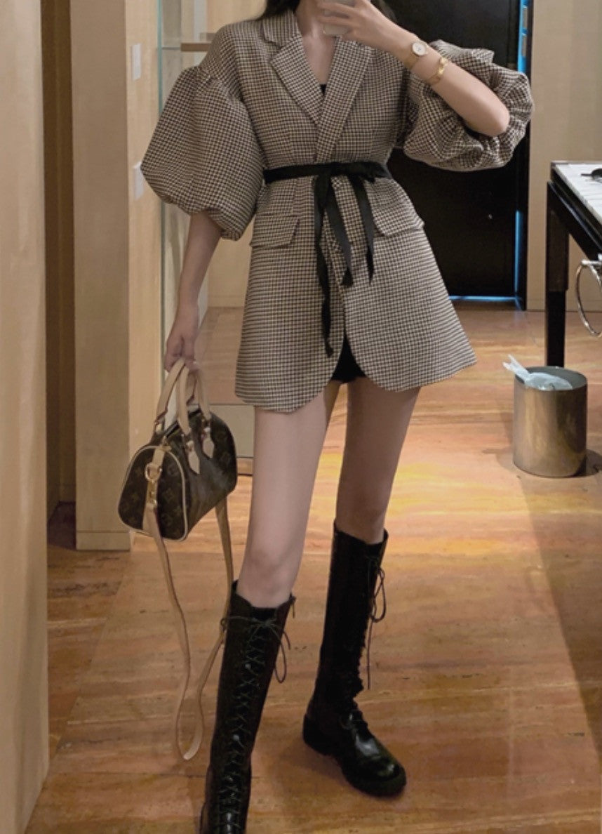 Blazer pied de poule baloon