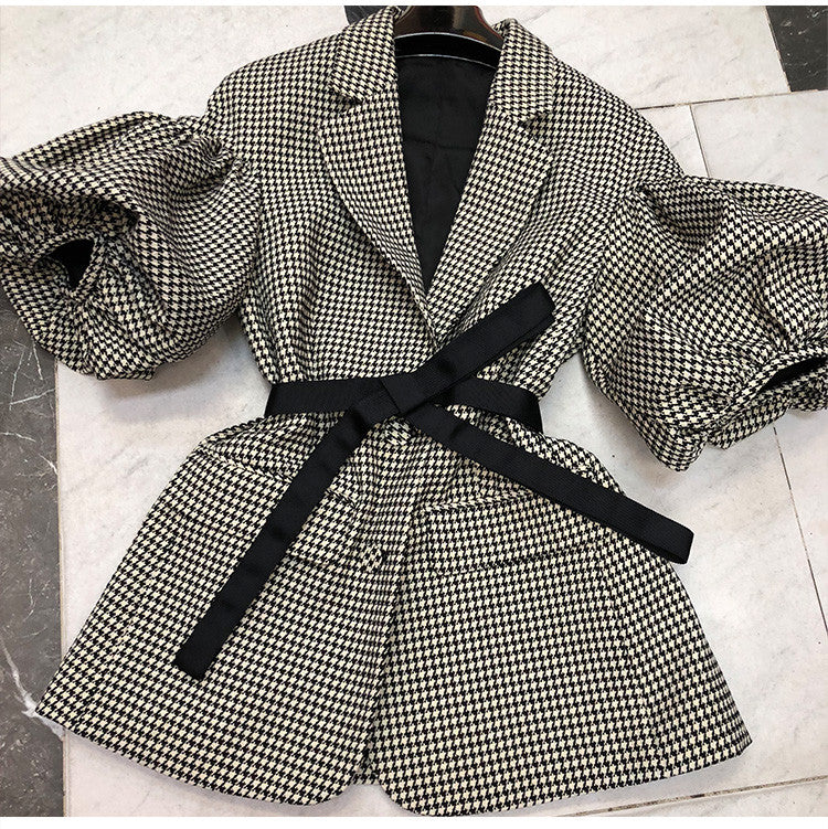 Blazer pied de poule baloon