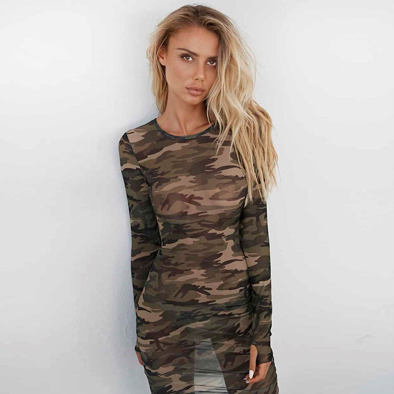 Dress in tulle camouflage