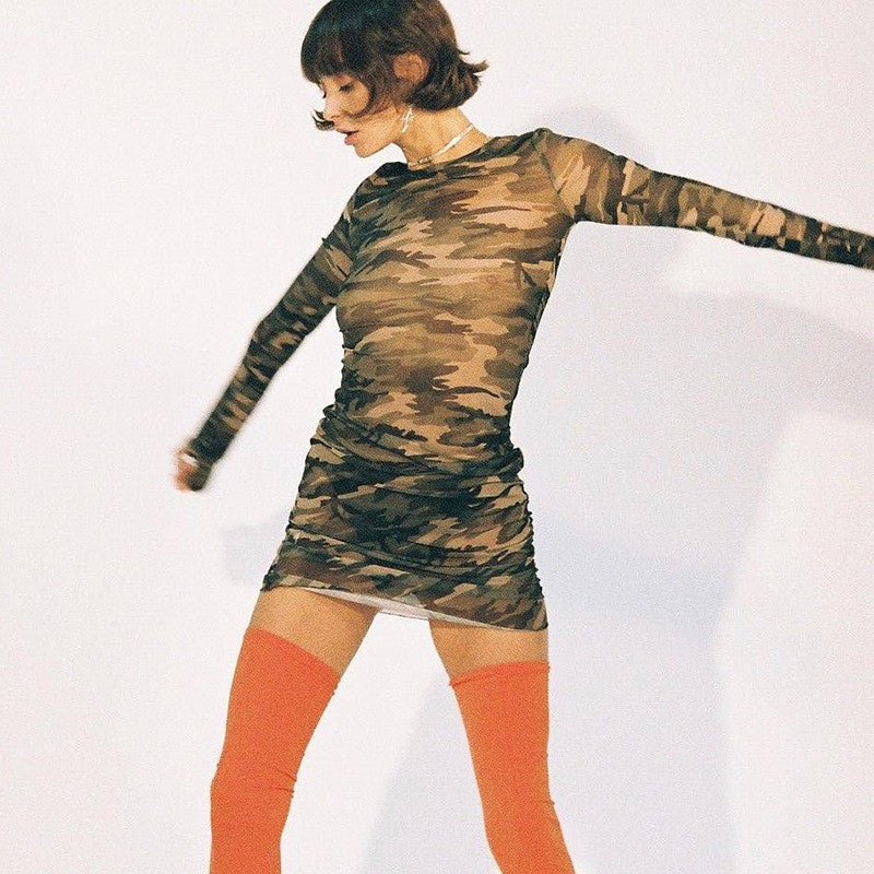 Dress in tulle camouflage