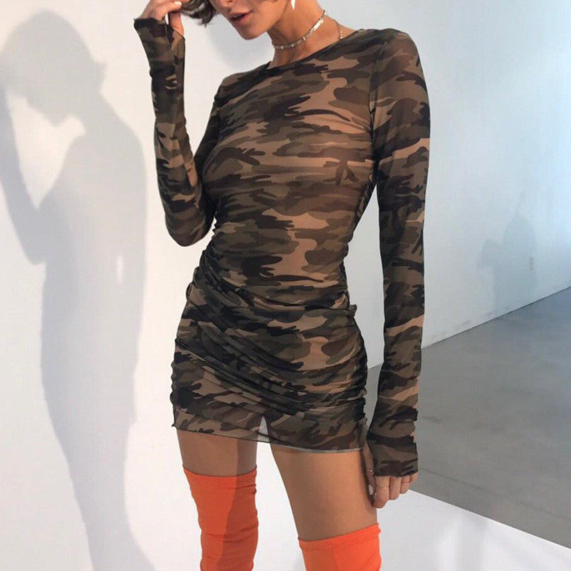 Dress in tulle camouflage