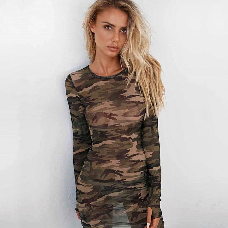 Dress in tulle camouflage