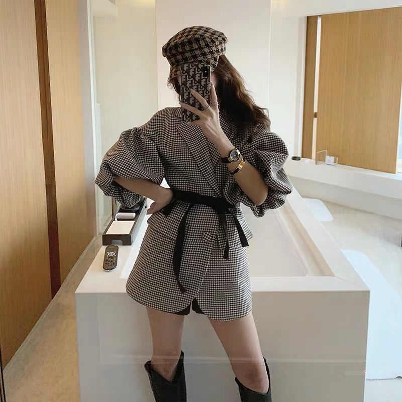 Blazer pied de poule baloon