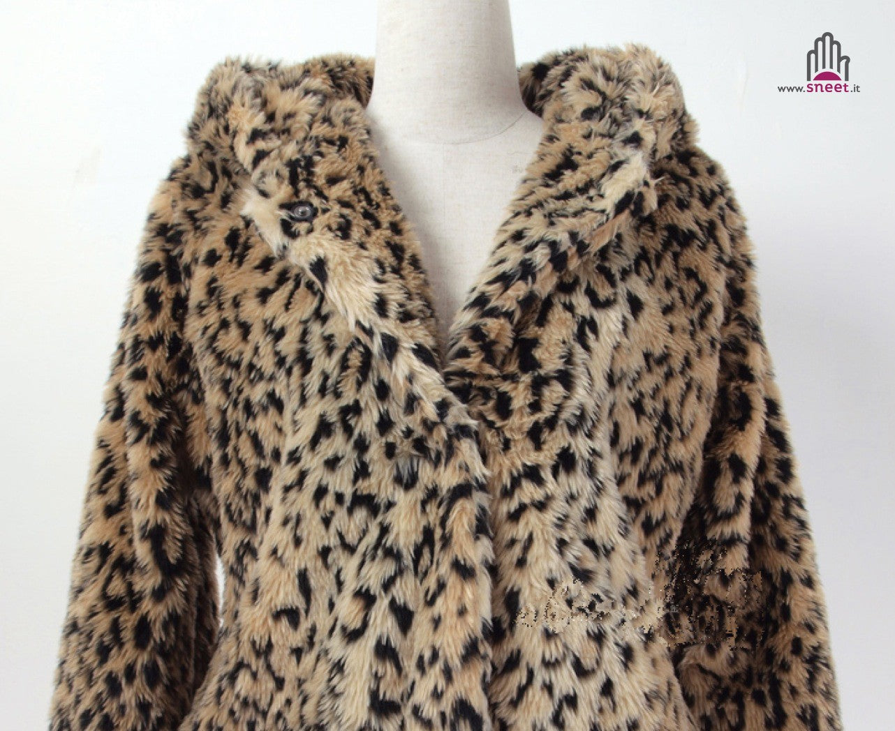 Bear leopard fur coat