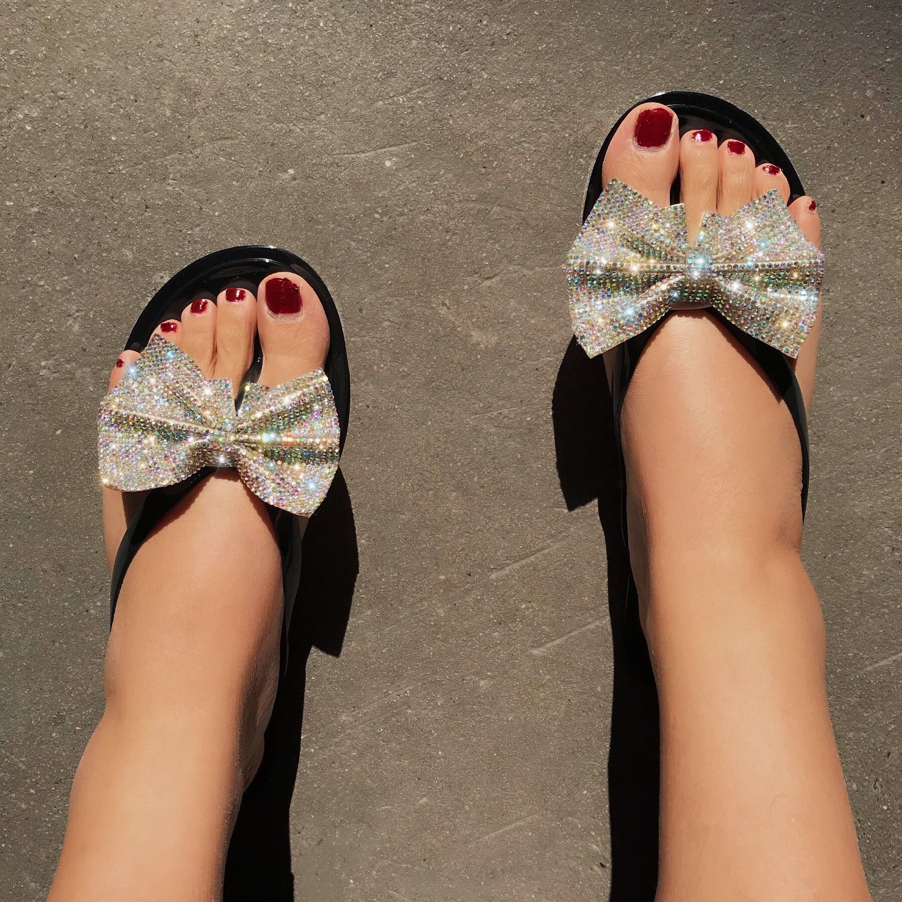 Infradito strass bow