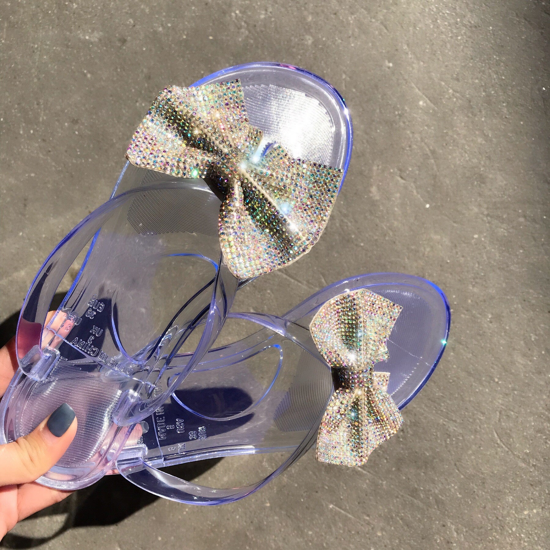 Infradito strass bow