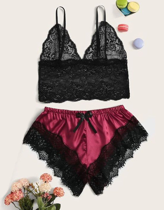 Completino raso-pizzo Rasiha