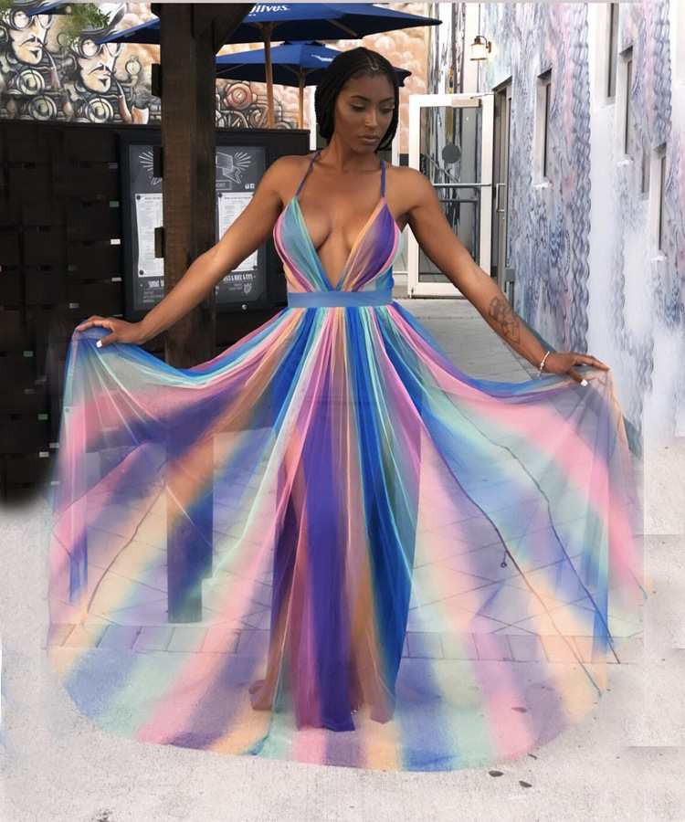 Rainbow maxidress