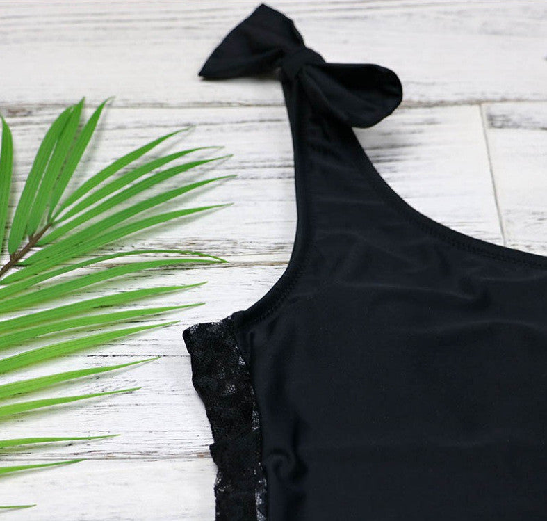 Costume intero stripelace monospalla