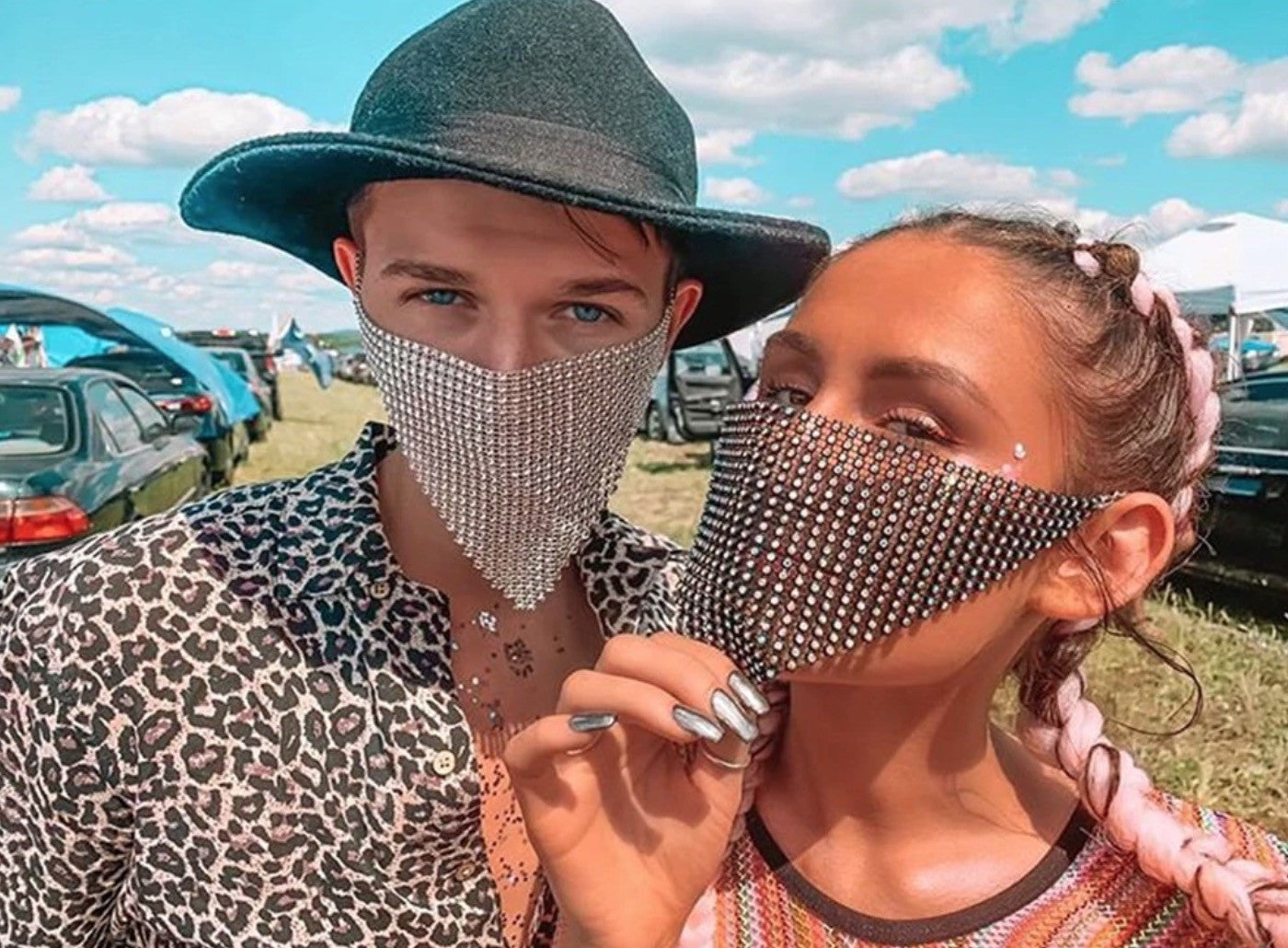 Mascherina di strass triangolo