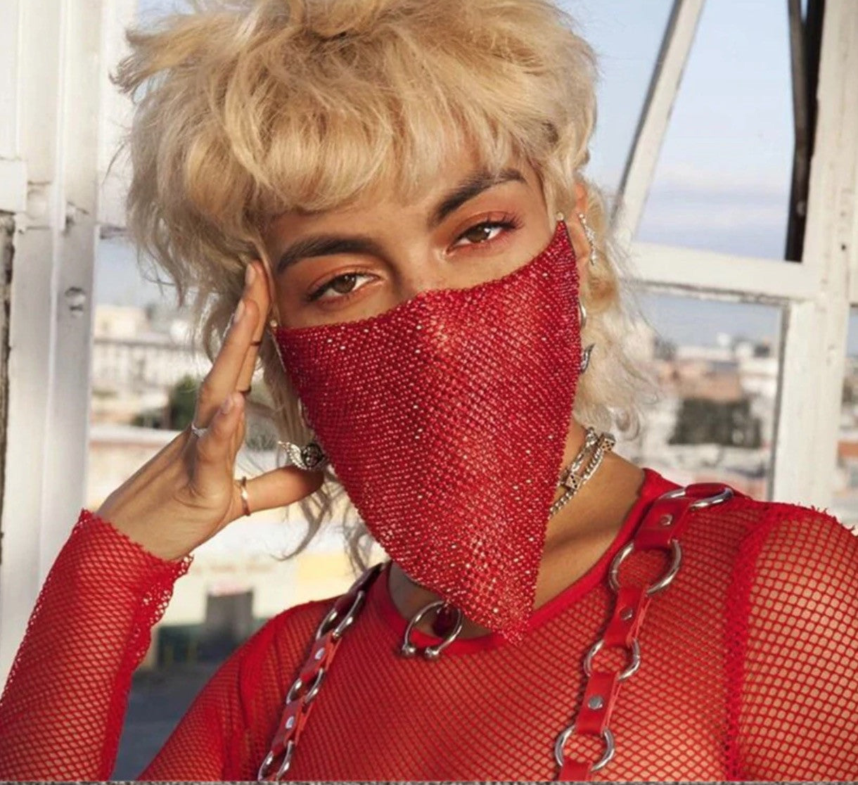 Mascherina di strass triangolo