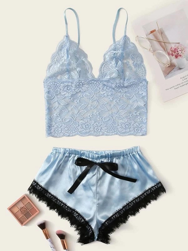 Completino raso-pizzo Rasiha