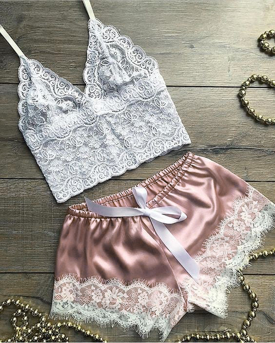 Completino raso-pizzo Rasiha