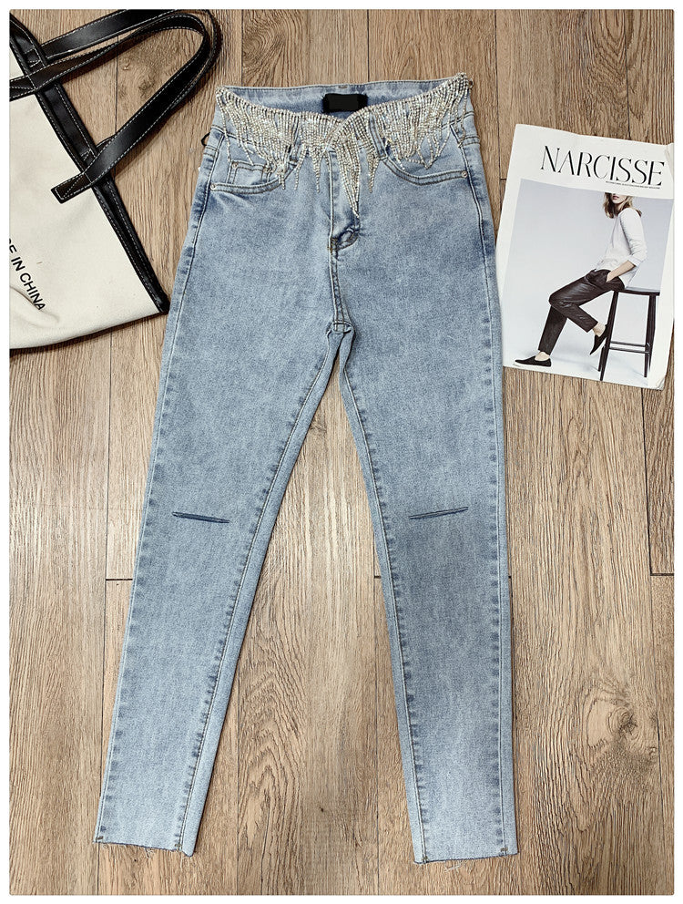 Jeans strassfringe belt