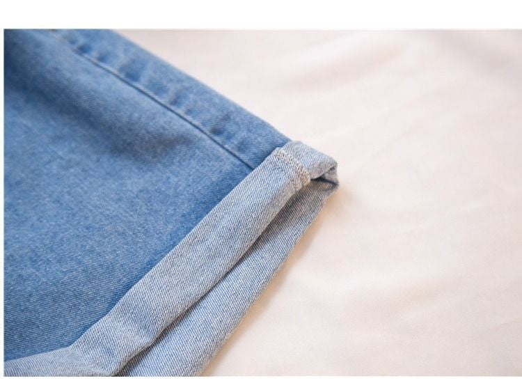 Shorts in denim caramella elastico