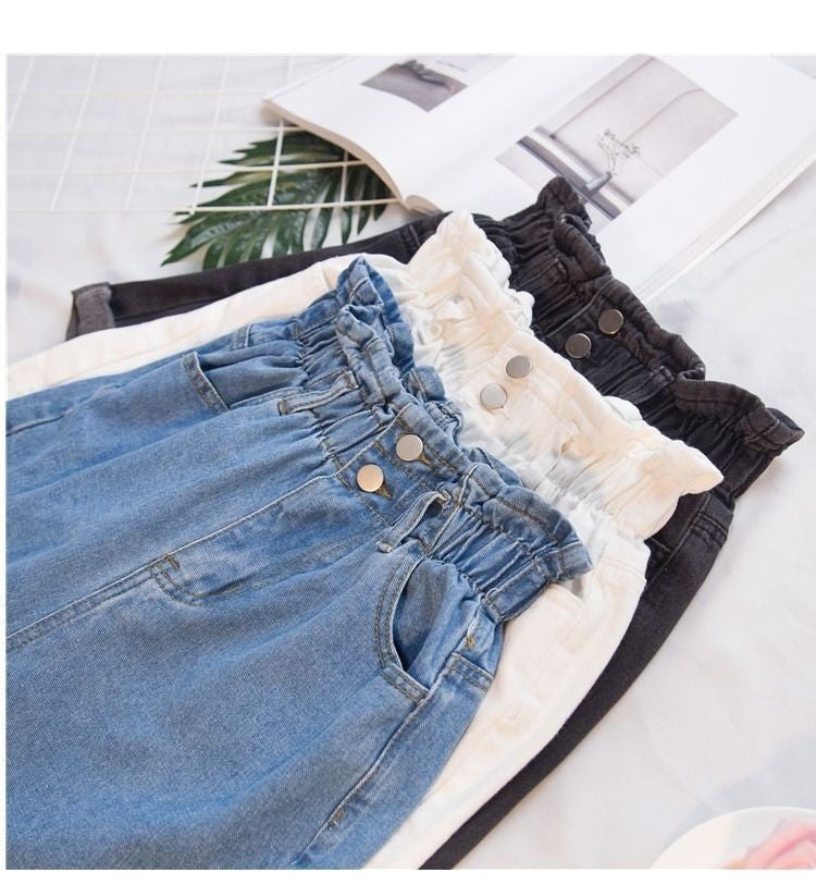 Shorts in denim caramella elastico