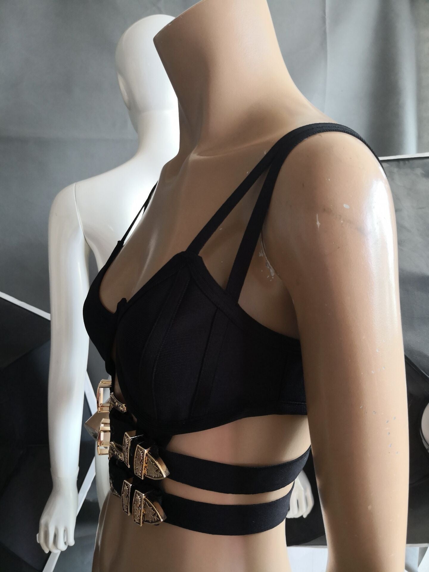 Crop top double belt