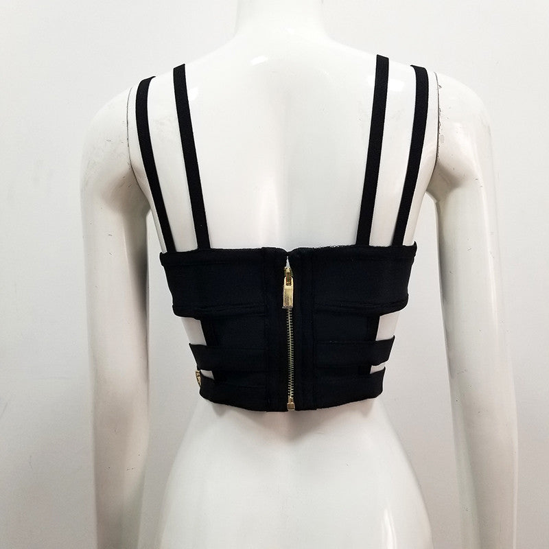 Crop top double belt