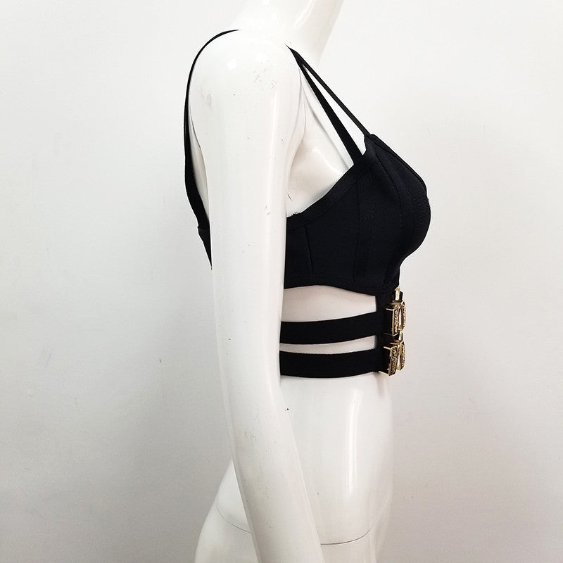 Crop top double belt