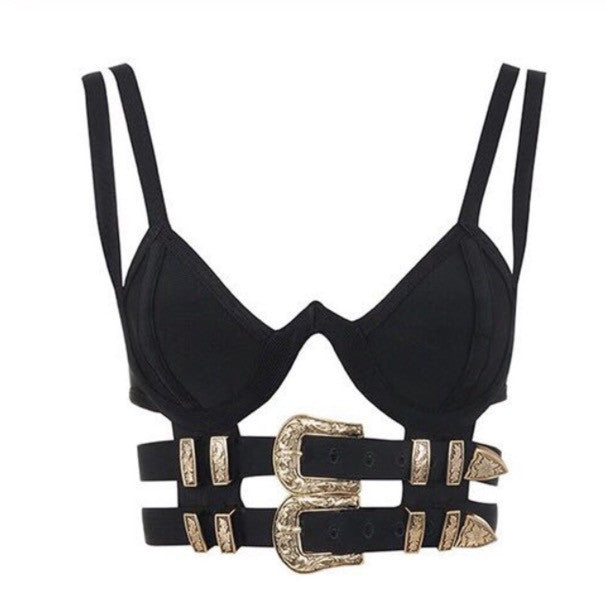 Crop top double belt