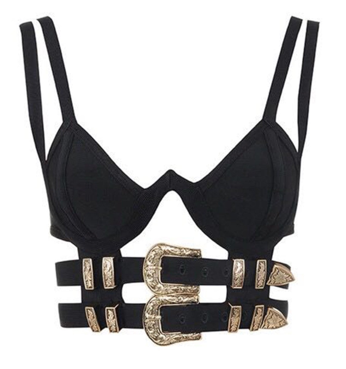 Crop top double belt
