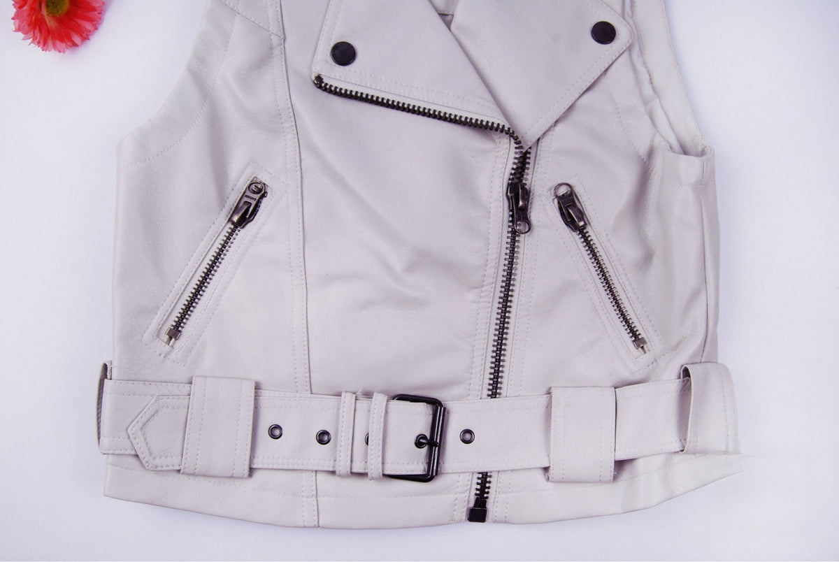 Gilet ecopelle Pengy bianco layering Dream Shop