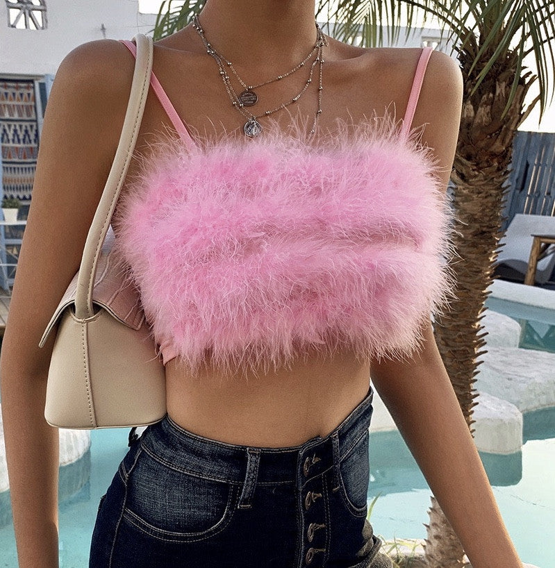 Top fascia piume struzzo