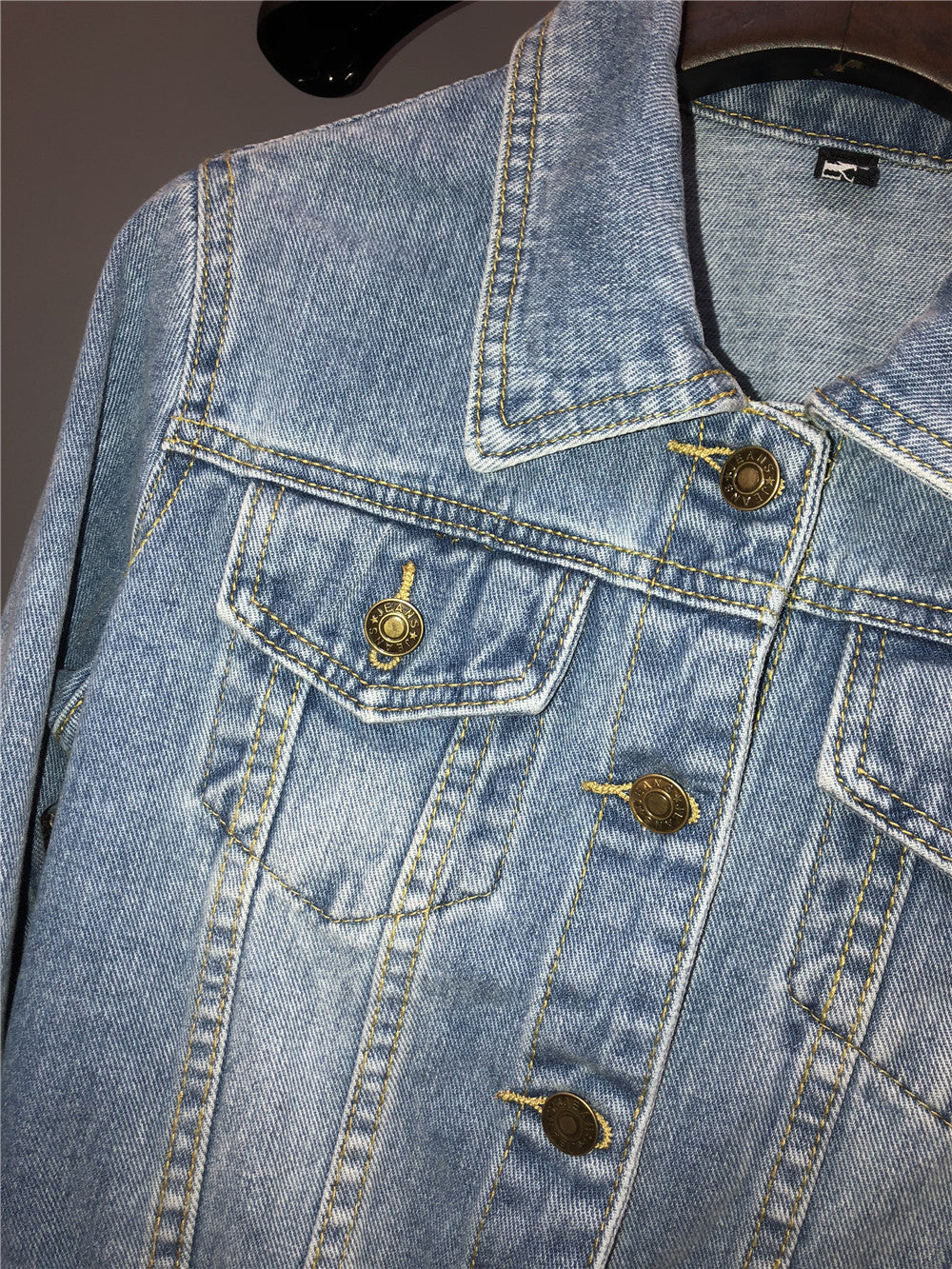 Giubbino jeans fringe strass corto