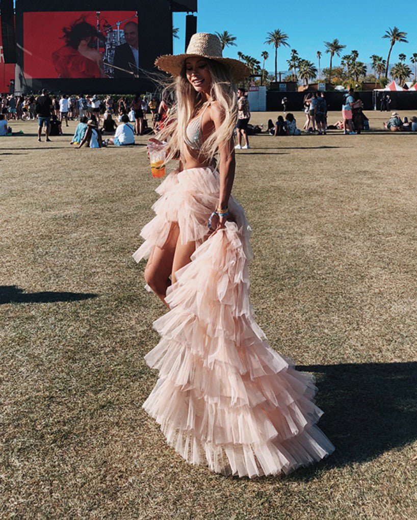 Gonna maxitulle rosa Cochy