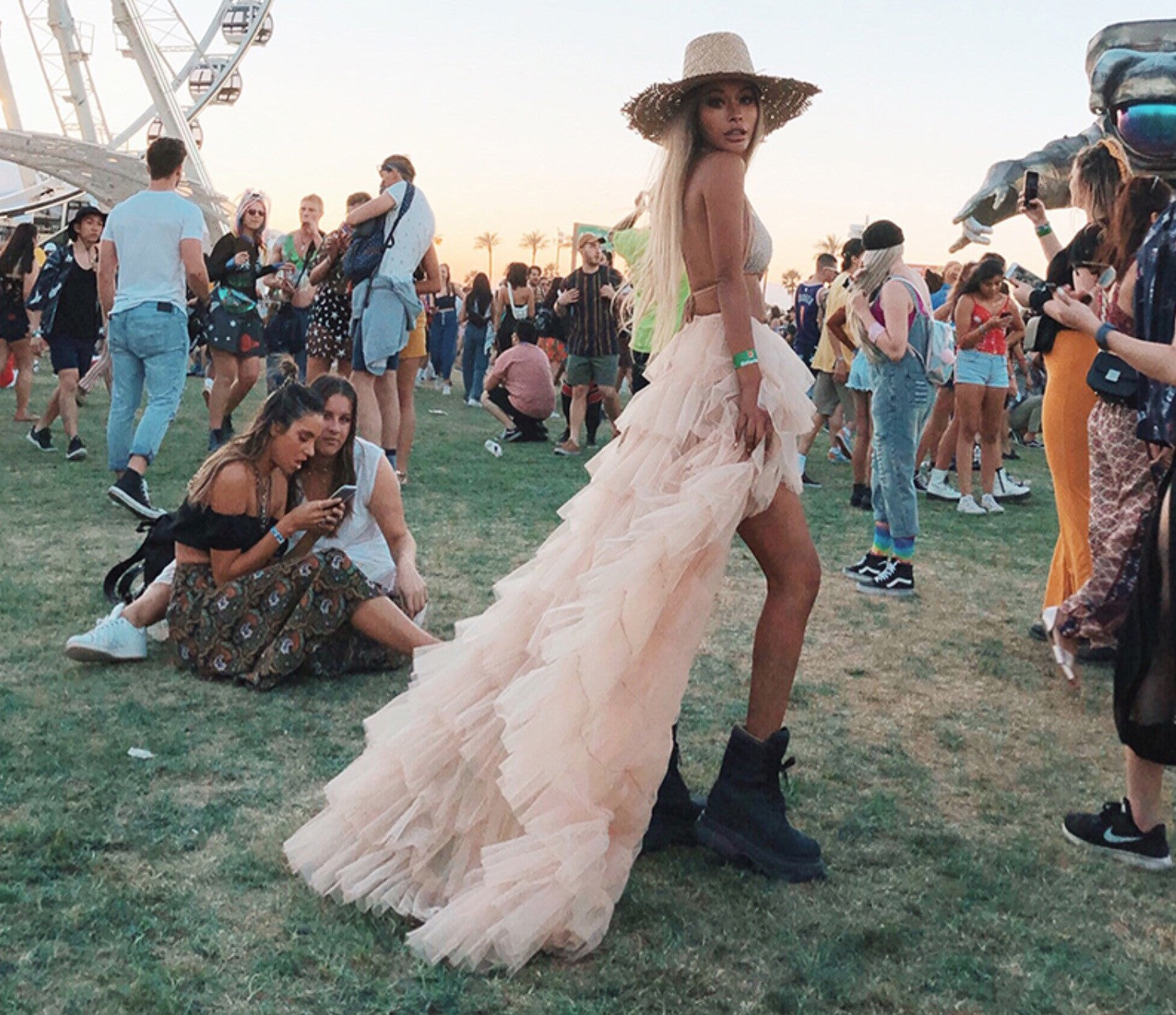 Gonna maxitulle rosa Cochy