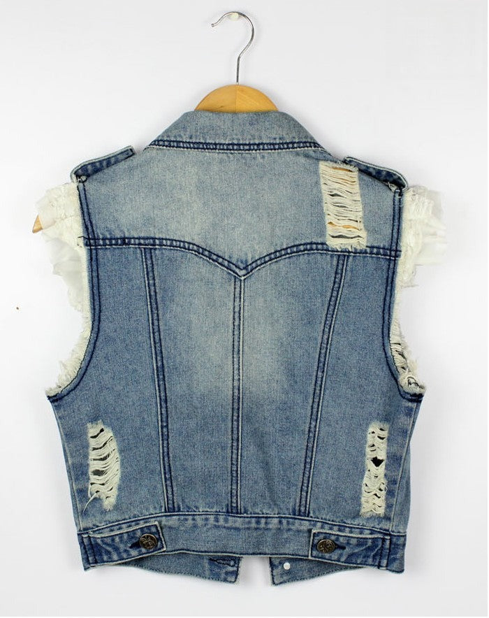 Smanicato in jeans Lers strappi vintage — Dream Shop