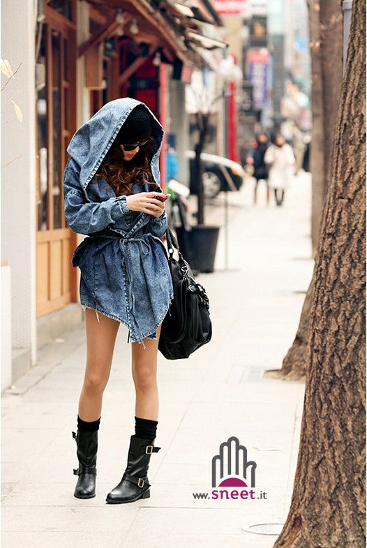 Trench in denim Jania Denim Blue