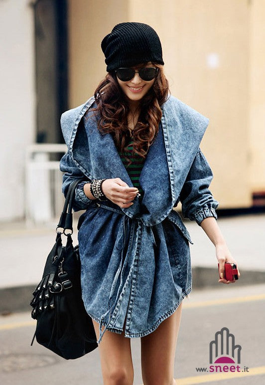 Trench in denim Jania Denim Blue