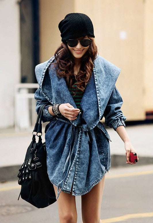 Trench denim Jania linea trench jeans - Dream Shop