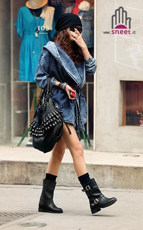 Trench in denim Jania Denim Blue